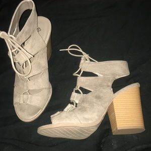 Qupid Chunky Wooden Heels